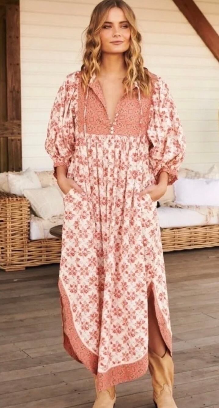 Free People Hazy Maisy Floral Maxi Dress Sz. S